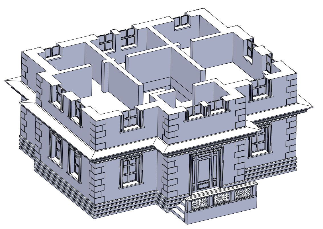 Antic house 3d print model 3D print model_4