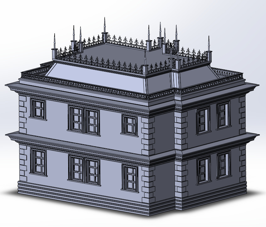 Antic house 3d print model 3D print model_2