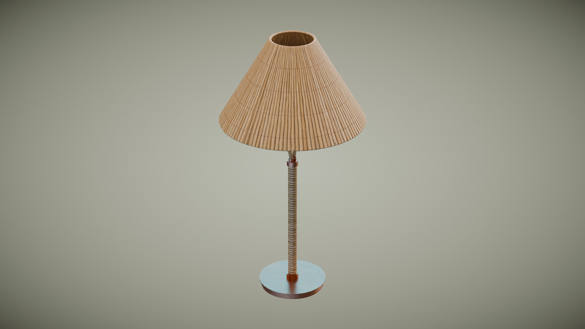 Rattan Table Lamp Low-poly 3D model_4