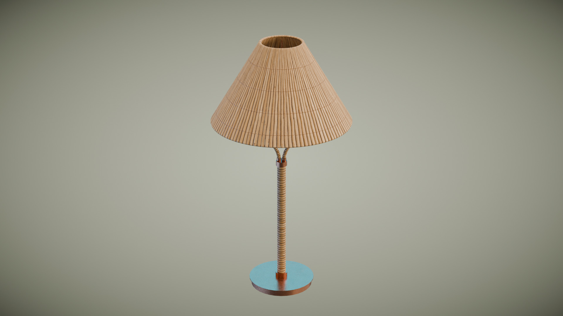 Rattan Table Lamp Low-poly 3D model_2