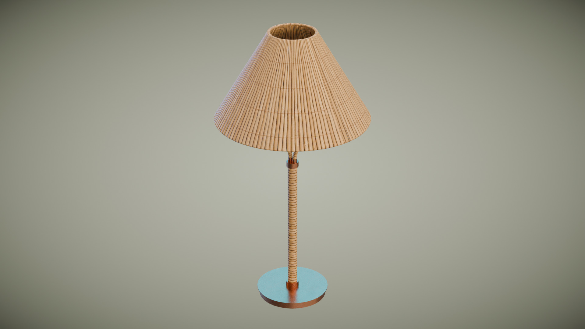 Rattan Table Lamp Low-poly 3D model_1