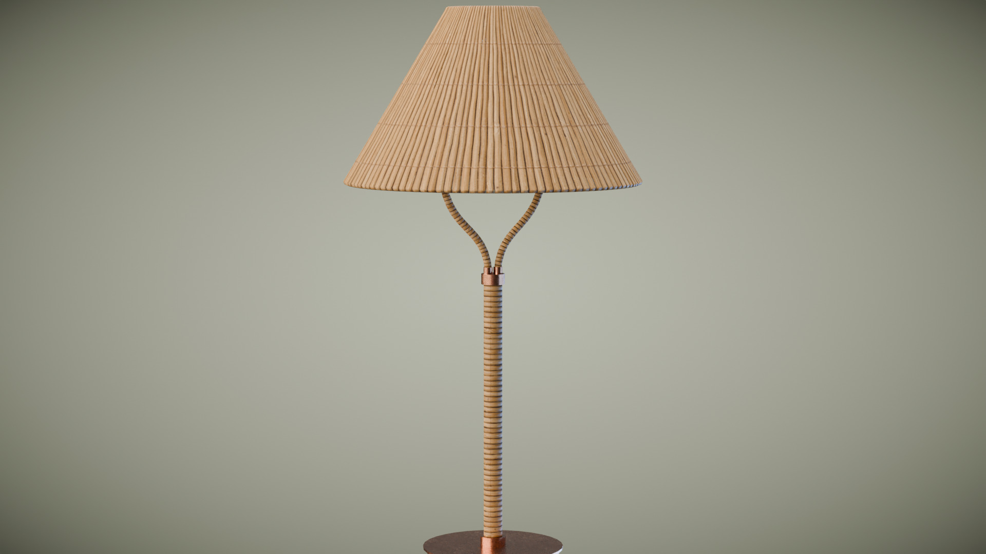 Rattan Table Lamp Low-poly 3D model_7