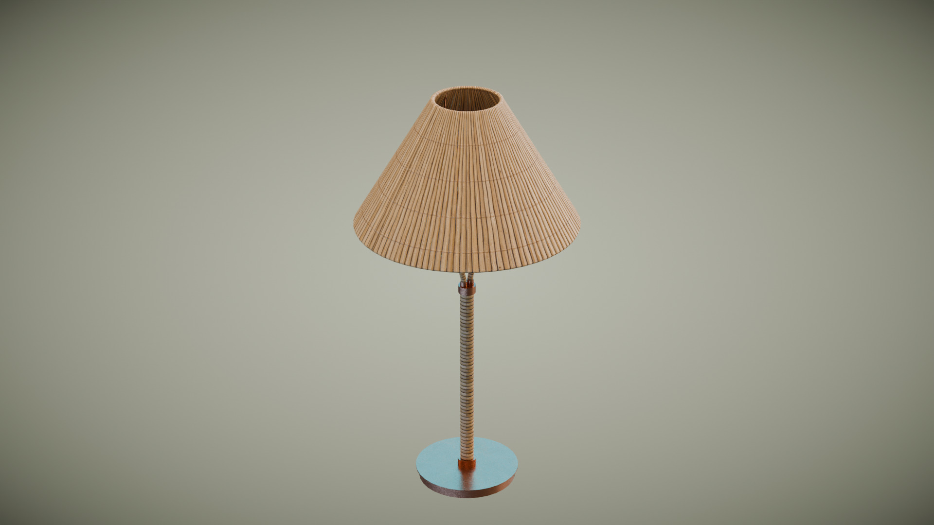 Rattan Table Lamp Low-poly 3D model_3