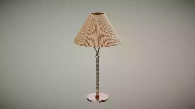 Rattan Table Lamp Low-poly 3D model