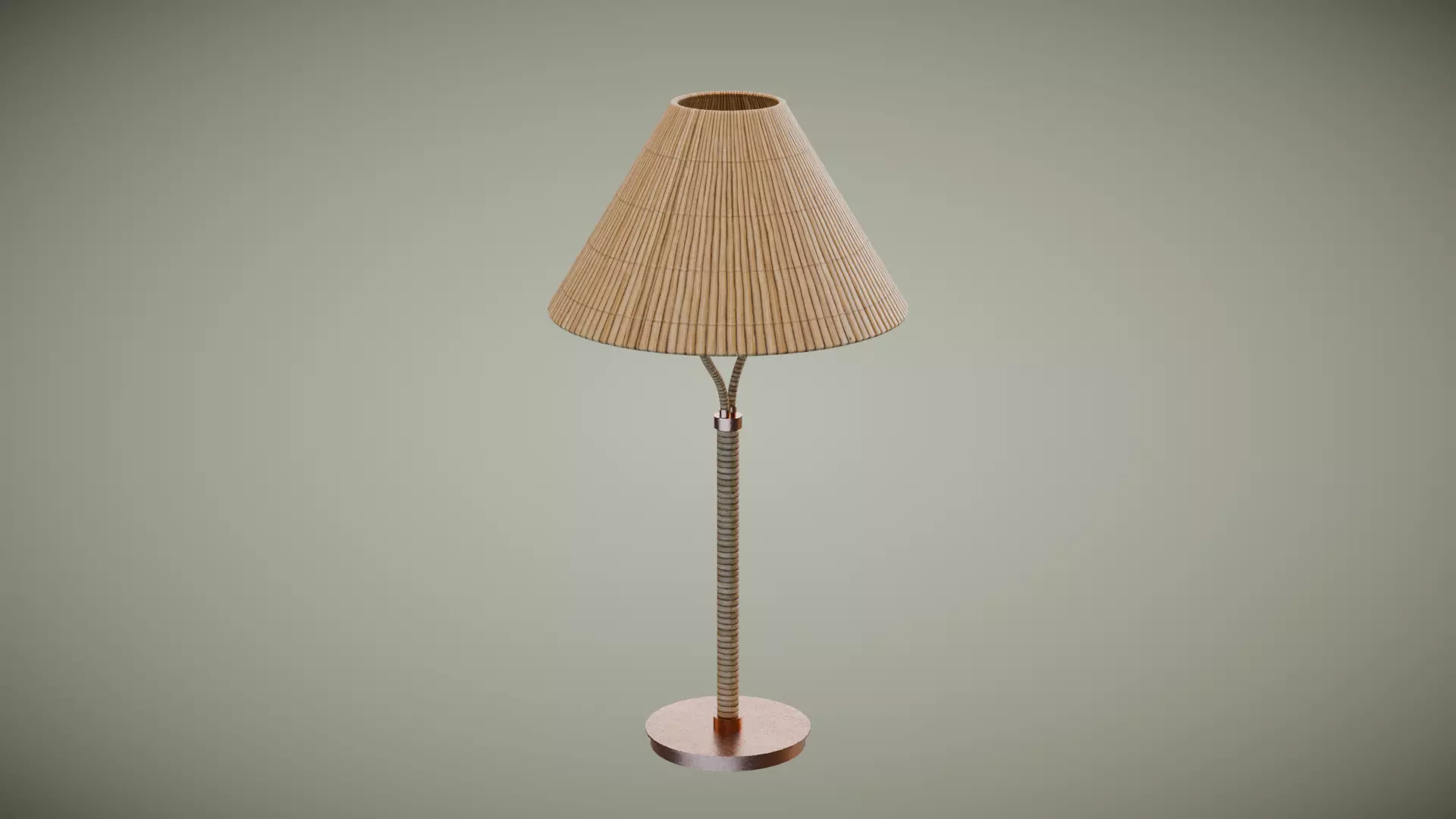 Rattan Table Lamp Low-poly 3D model_0