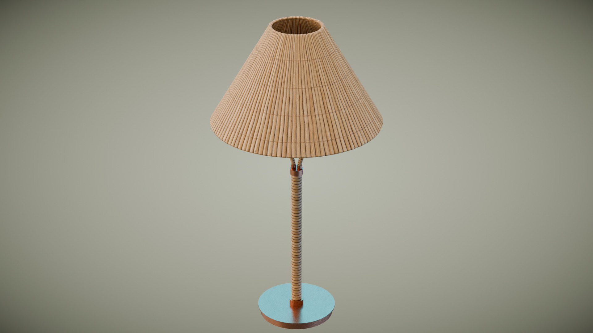 Rattan Table Lamp Low-poly 3D model_6