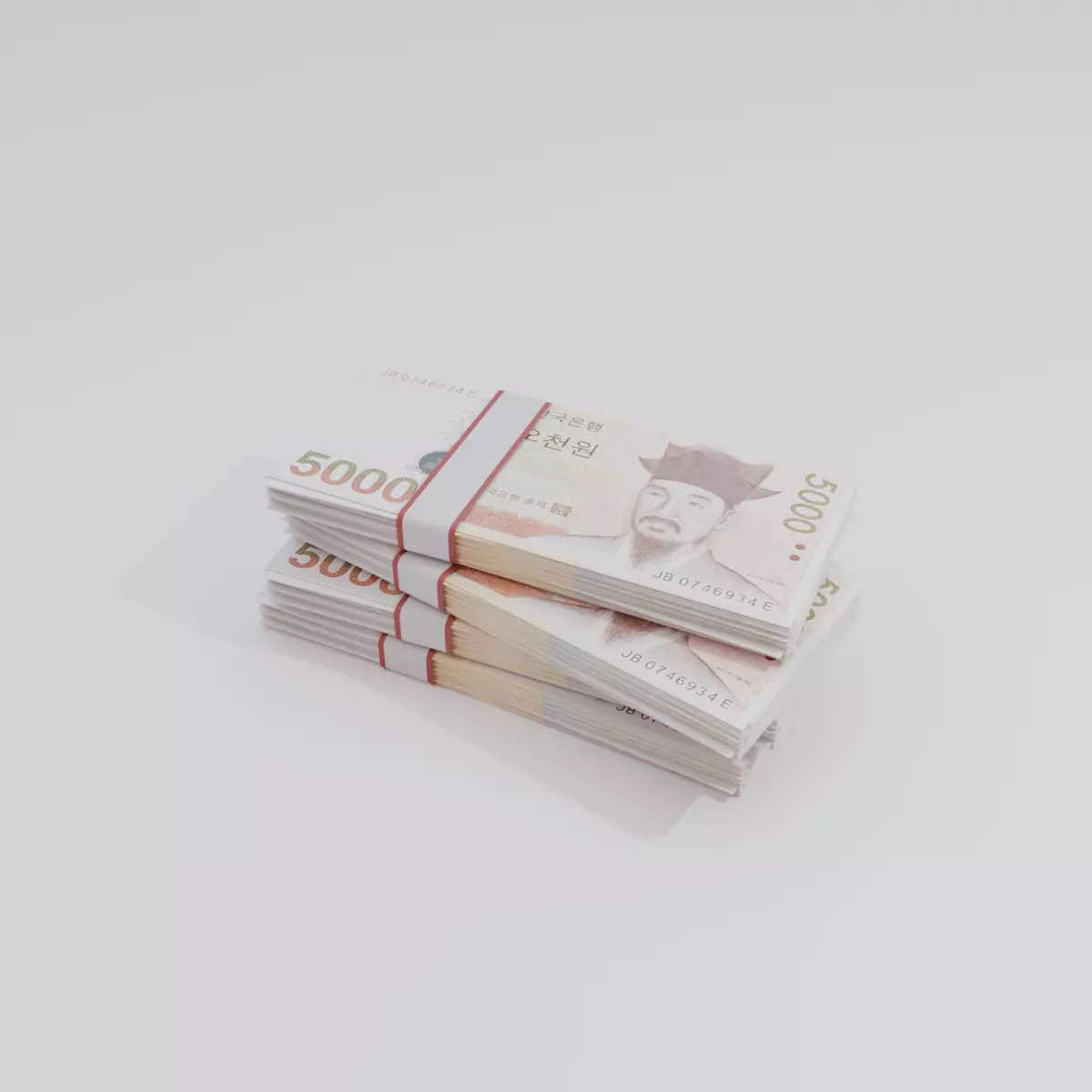5000 South Korean won Currency Low-poly 3D model_0