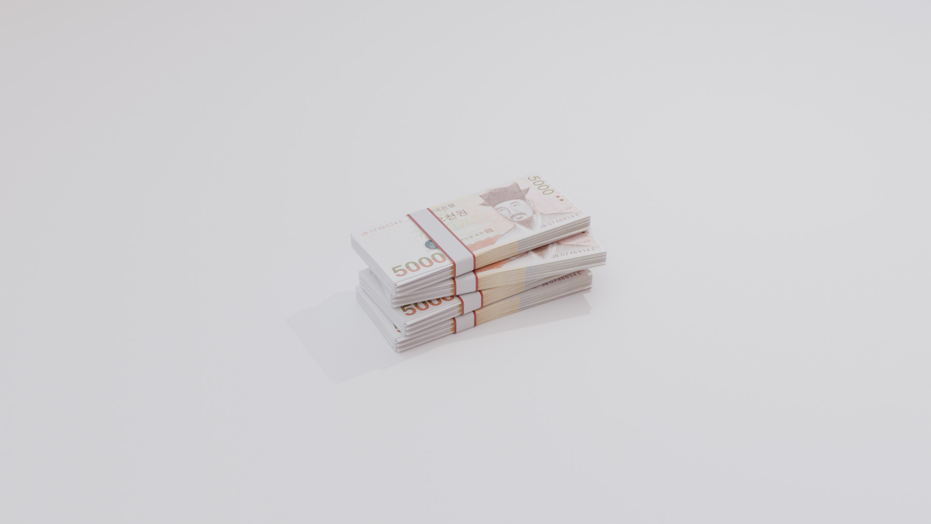 5000 South Korean won Currency Low-poly 3D model_5