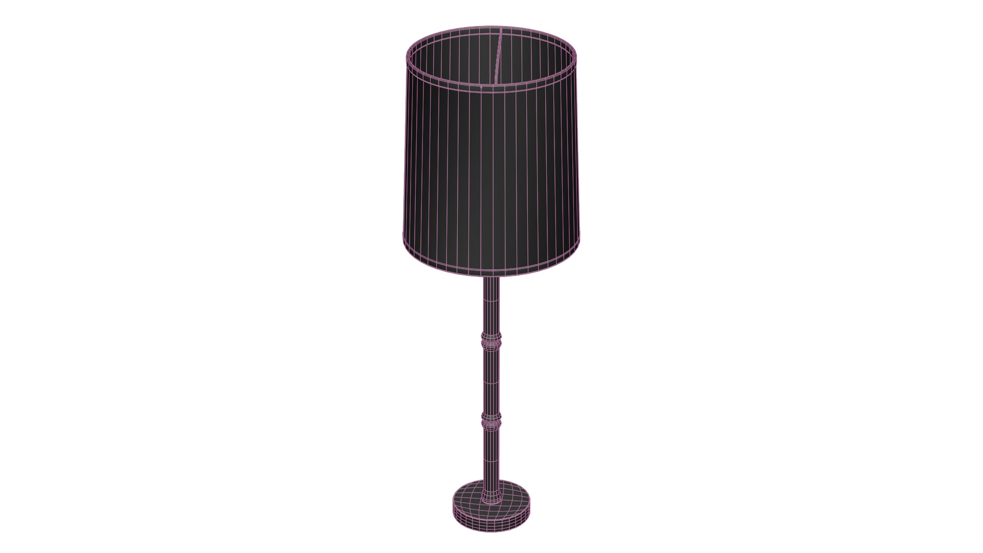 Bamboo Buffet Table Lamp Low-poly 3D model_16