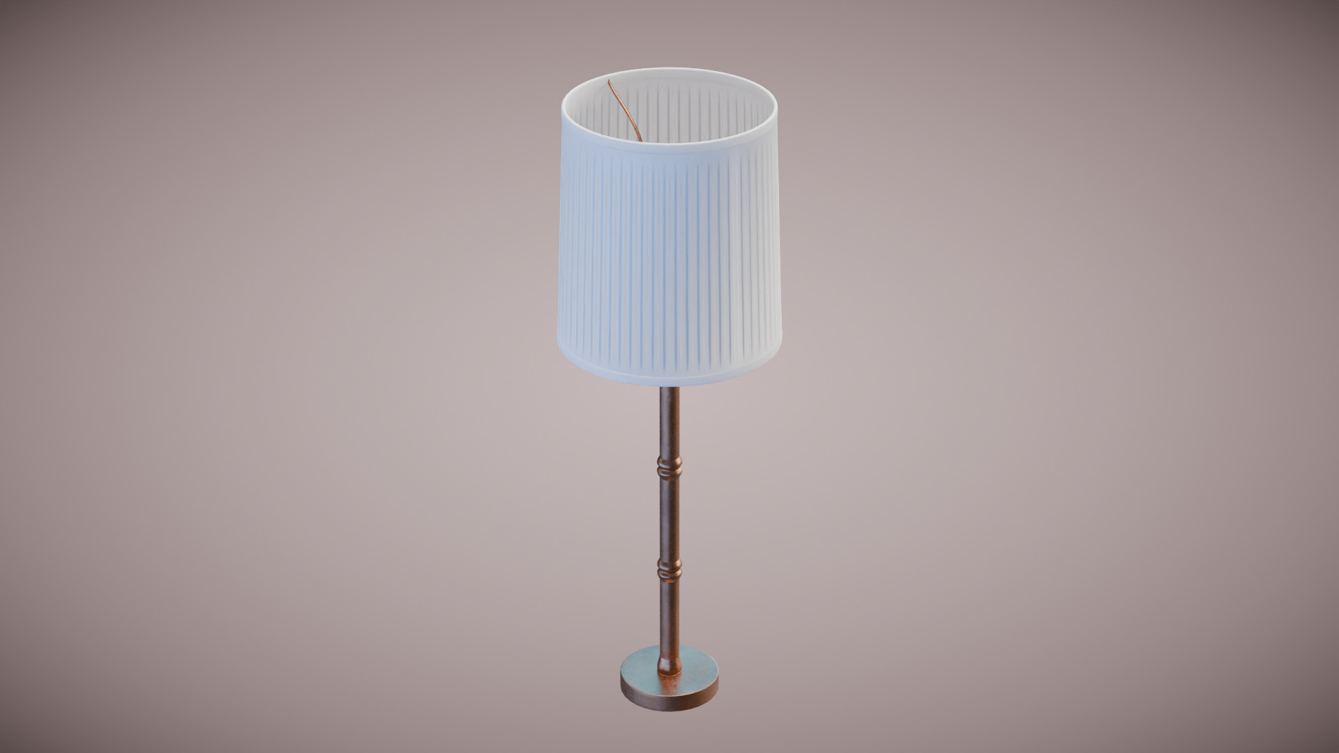 Bamboo Buffet Table Lamp Low-poly 3D model_3