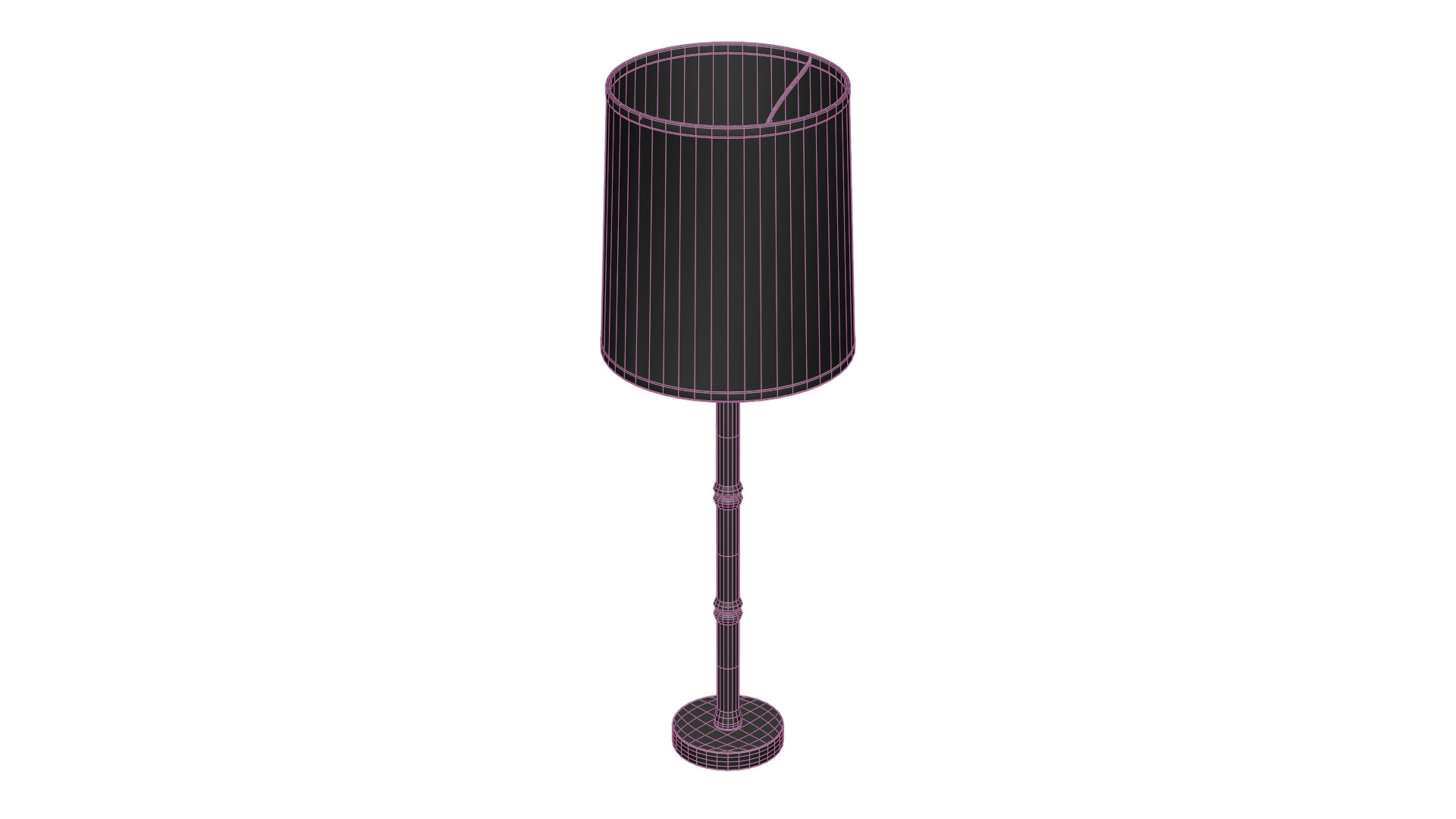 Bamboo Buffet Table Lamp Low-poly 3D model_10