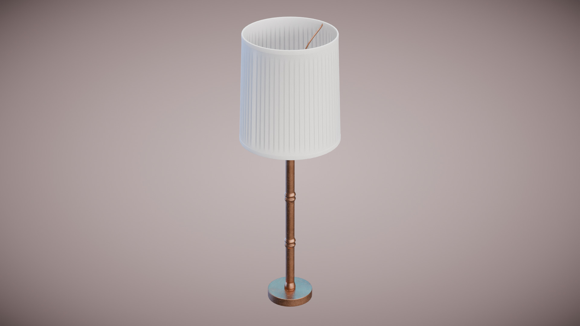 Bamboo Buffet Table Lamp Low-poly 3D model_1