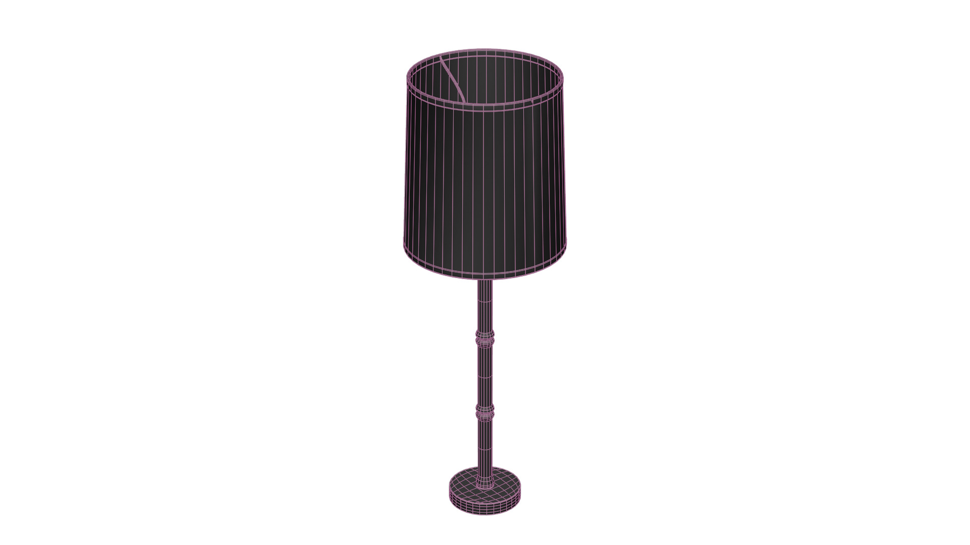 Bamboo Buffet Table Lamp Low-poly 3D model_12