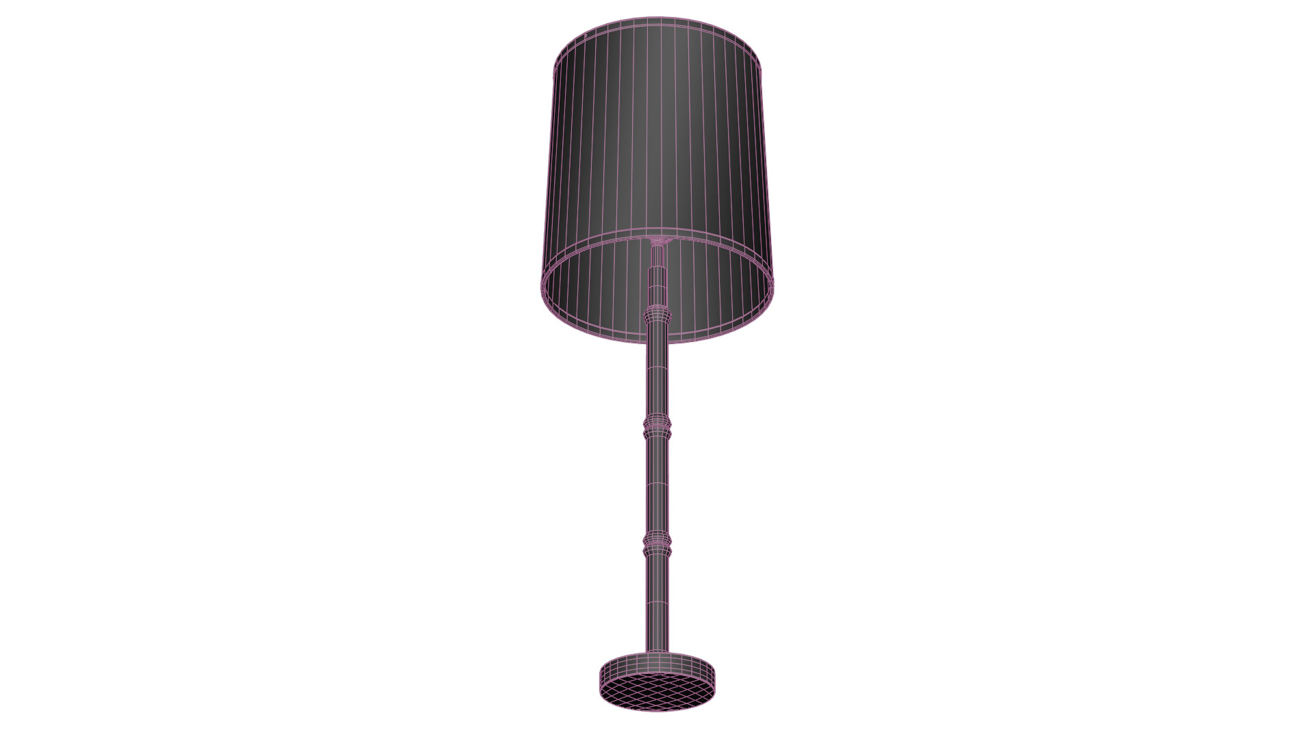 Bamboo Buffet Table Lamp Low-poly 3D model_15