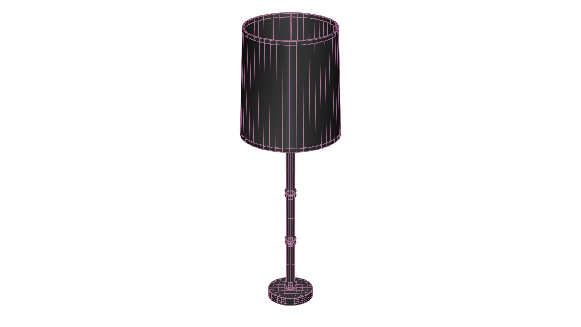 Bamboo Buffet Table Lamp Low-poly 3D model_11