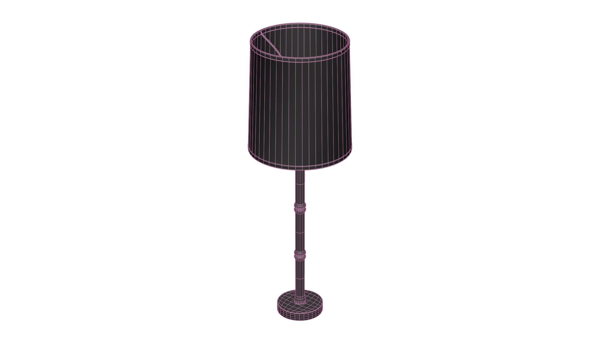 Bamboo Buffet Table Lamp Low-poly 3D model_14