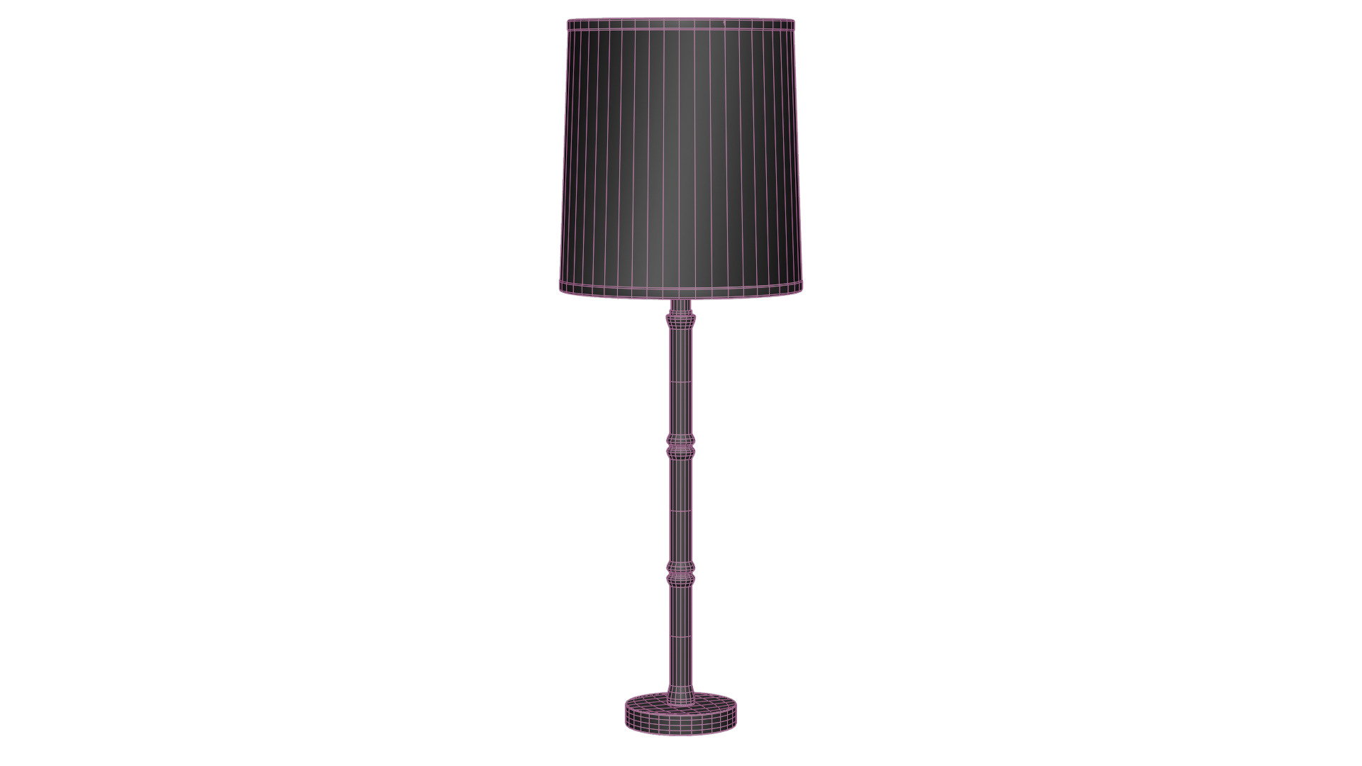 Bamboo Buffet Table Lamp Low-poly 3D model_17