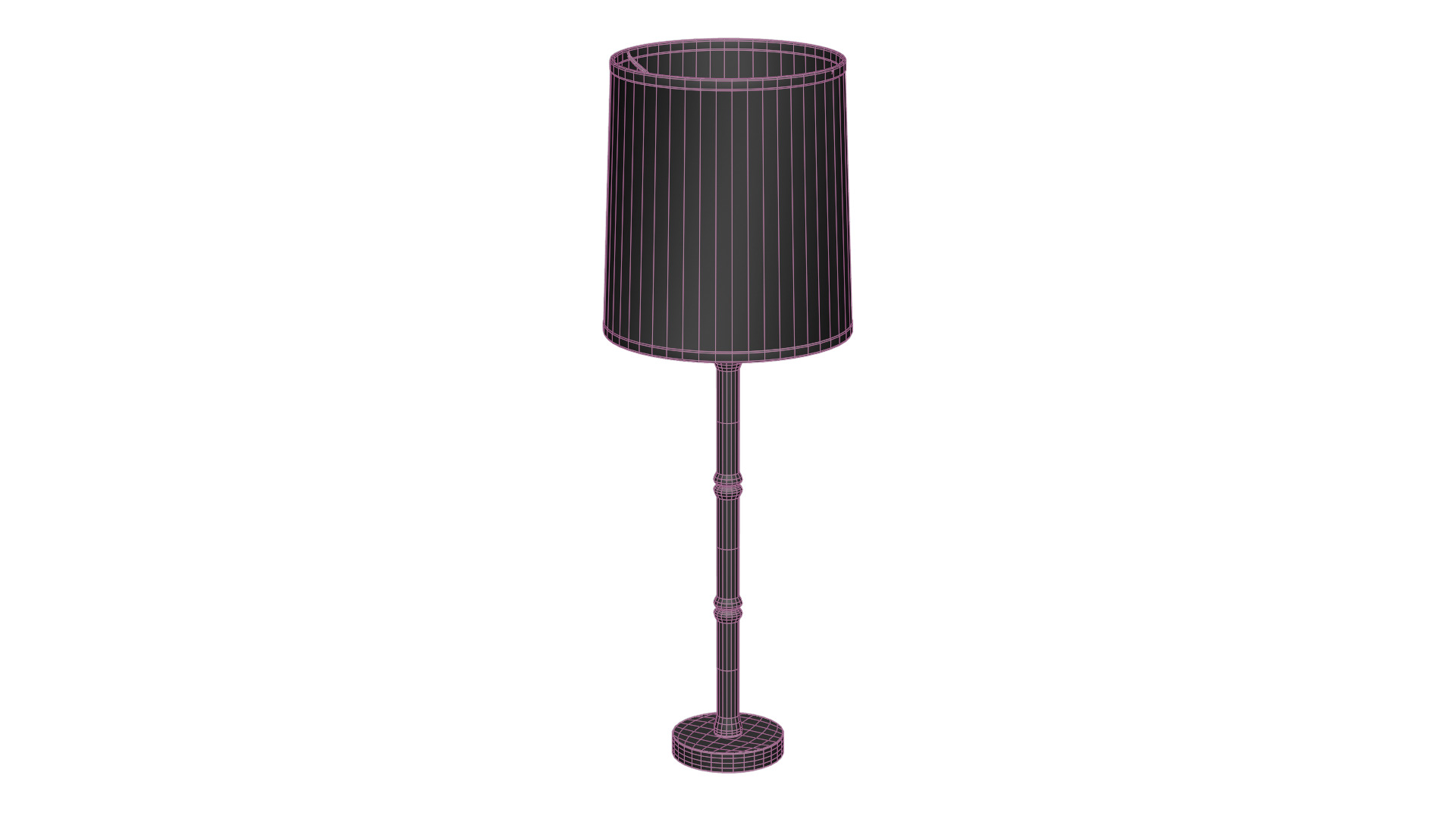 Bamboo Buffet Table Lamp Low-poly 3D model_13