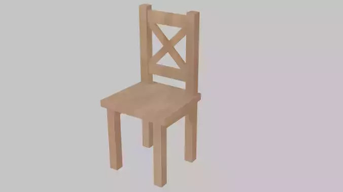 Rustic Wooden Chair with X-Back Design