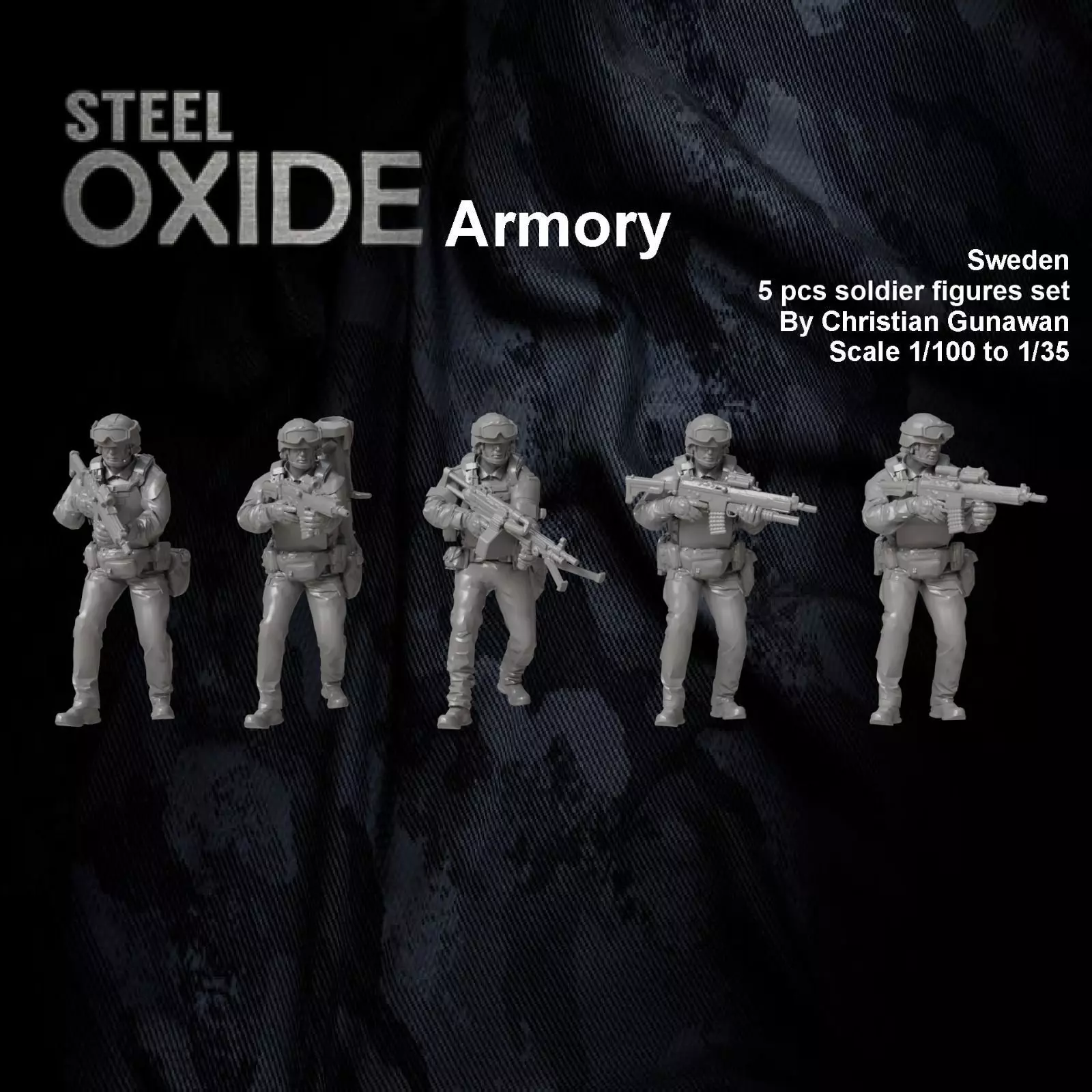 Modern Swedish infantrymen set 1 for 3D printing 3D print model_0