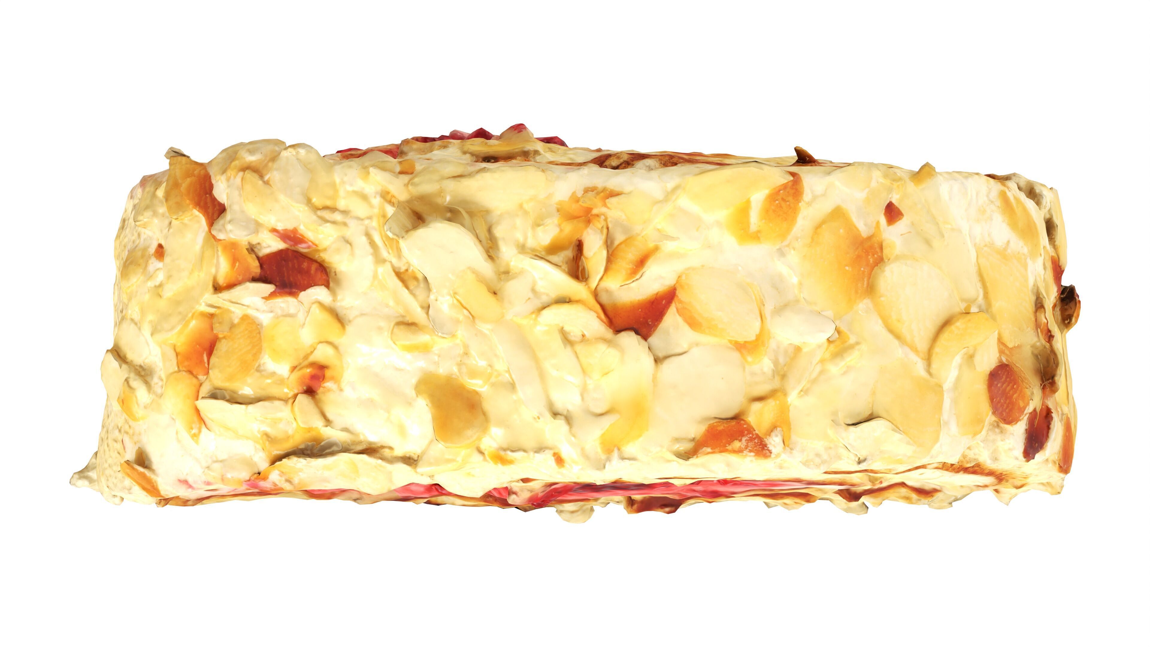 Roll cake with cream filling piece Low-poly 3D model_5