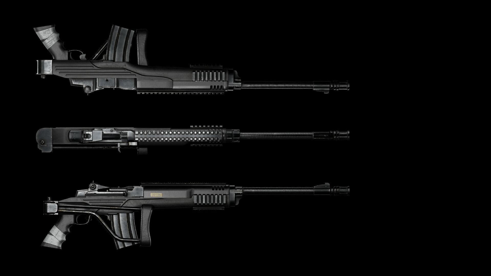 Game Ready Tactical Ruger Mini 14 PBR Rigged Low-poly 3D model_1