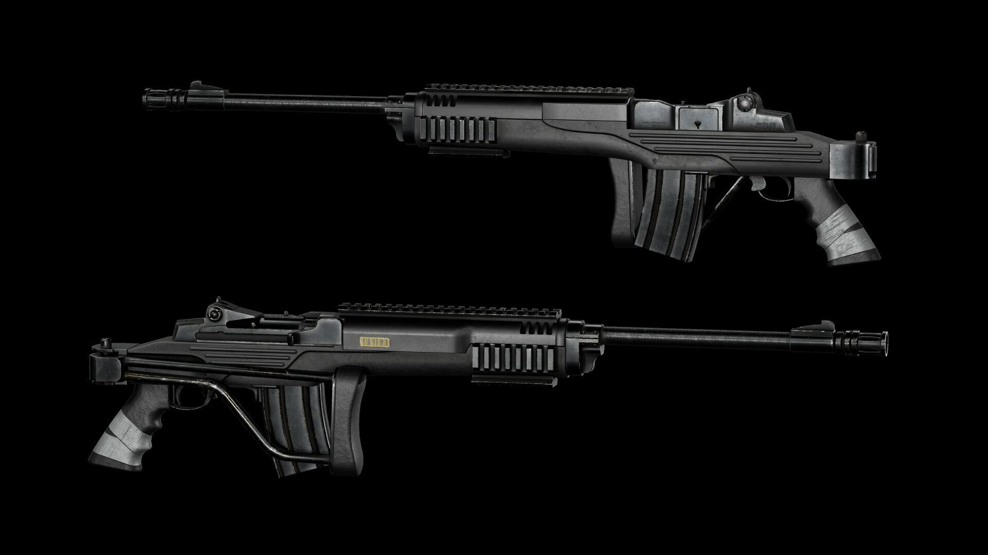 Game Ready Tactical Ruger Mini 14 PBR Rigged Low-poly 3D model_3