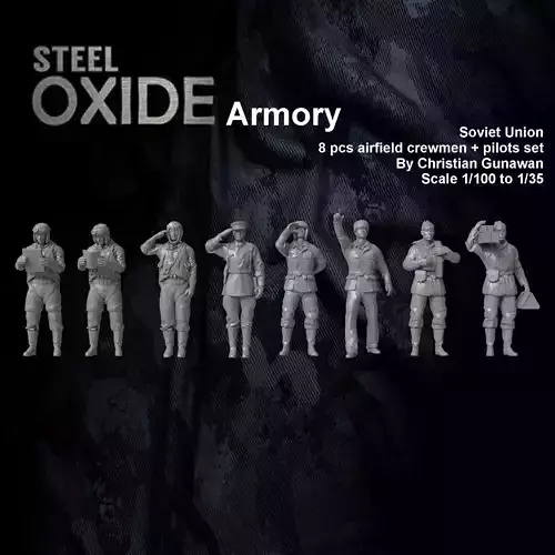 WWII Soviet Union airfield crewmen set 1 for 3D printing