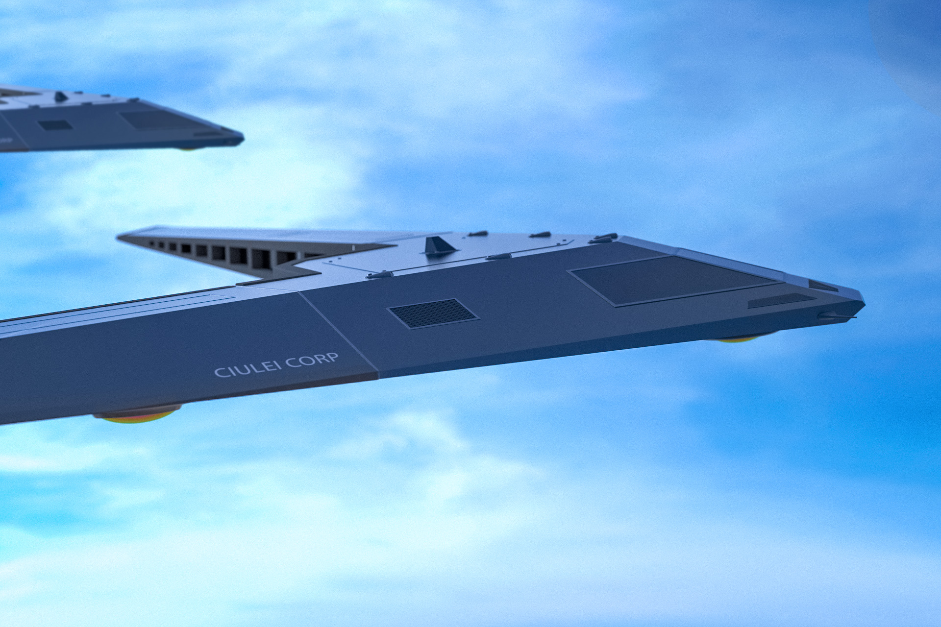  V-Shaped UFO 3D model_1