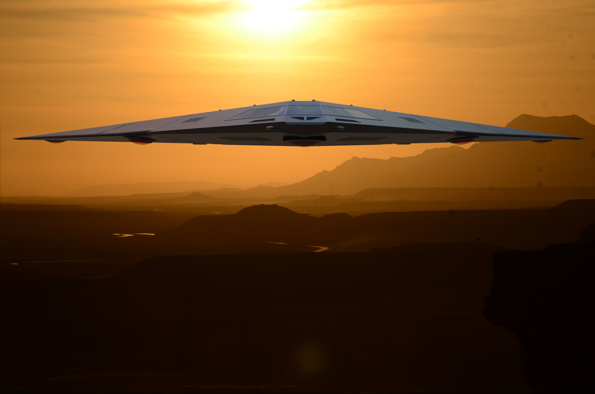  V-Shaped UFO 3D model_3