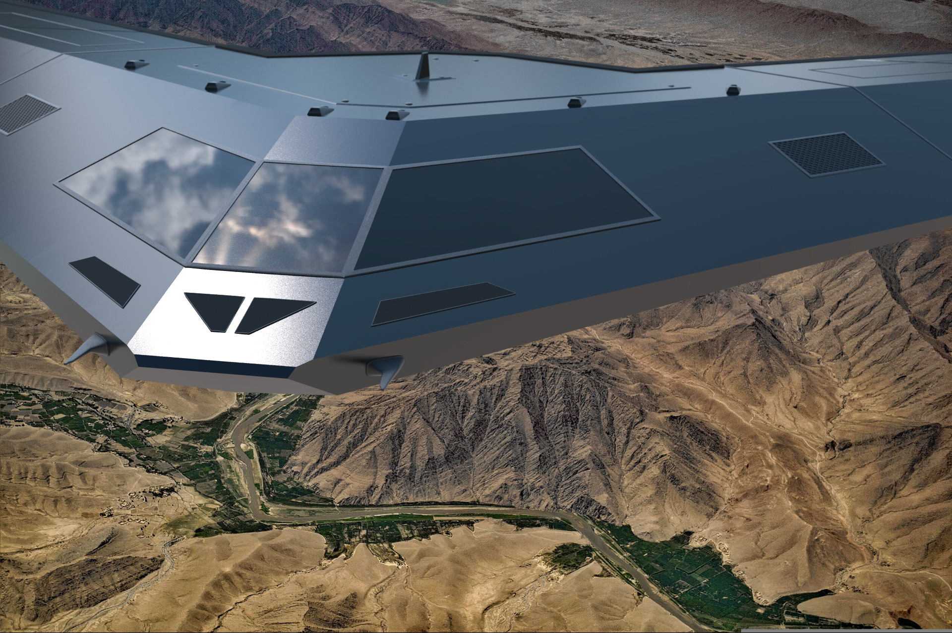  V-Shaped UFO 3D model_2