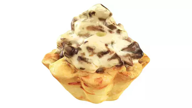 Tartelette with mushrooms Low-poly 3D model