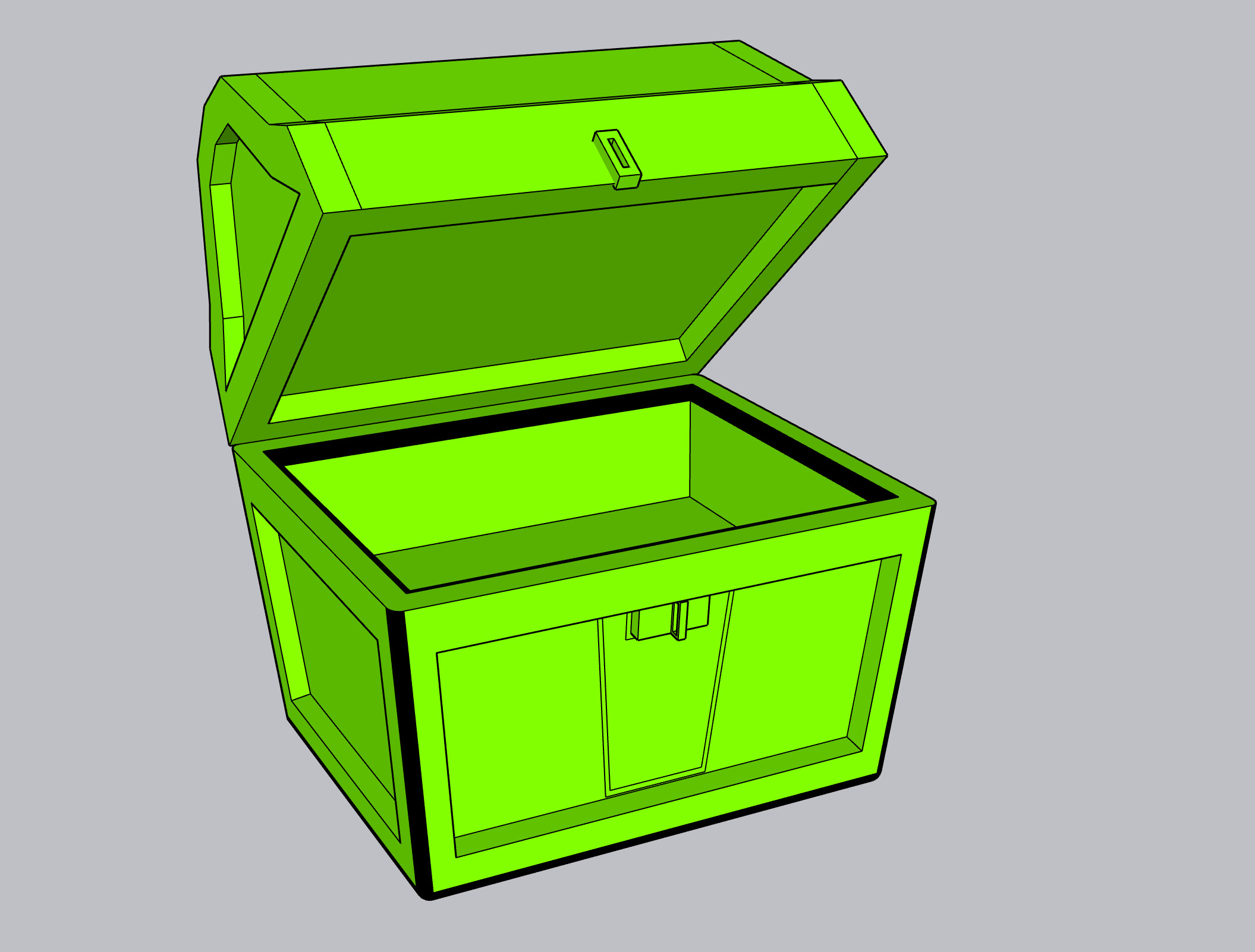 Treasure Chest Simple 10172 3D print model_1