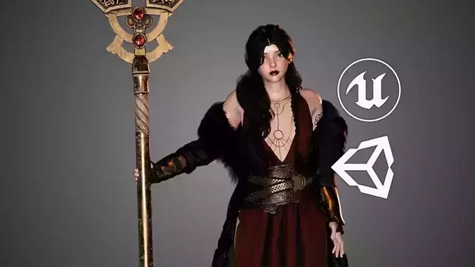 Nordic Wizard - GameReady Low-poly 3D model