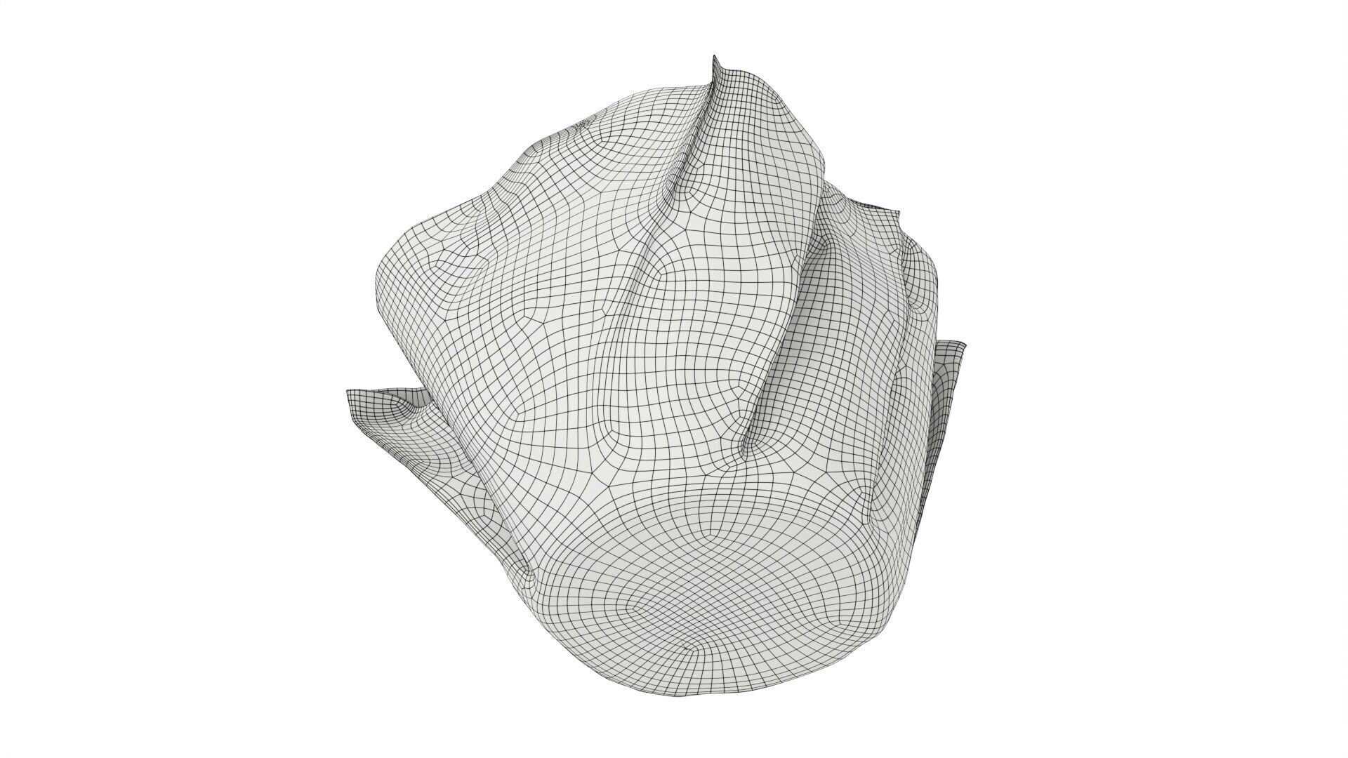 Wrapped blueberry muffin Low-poly 3D model_7