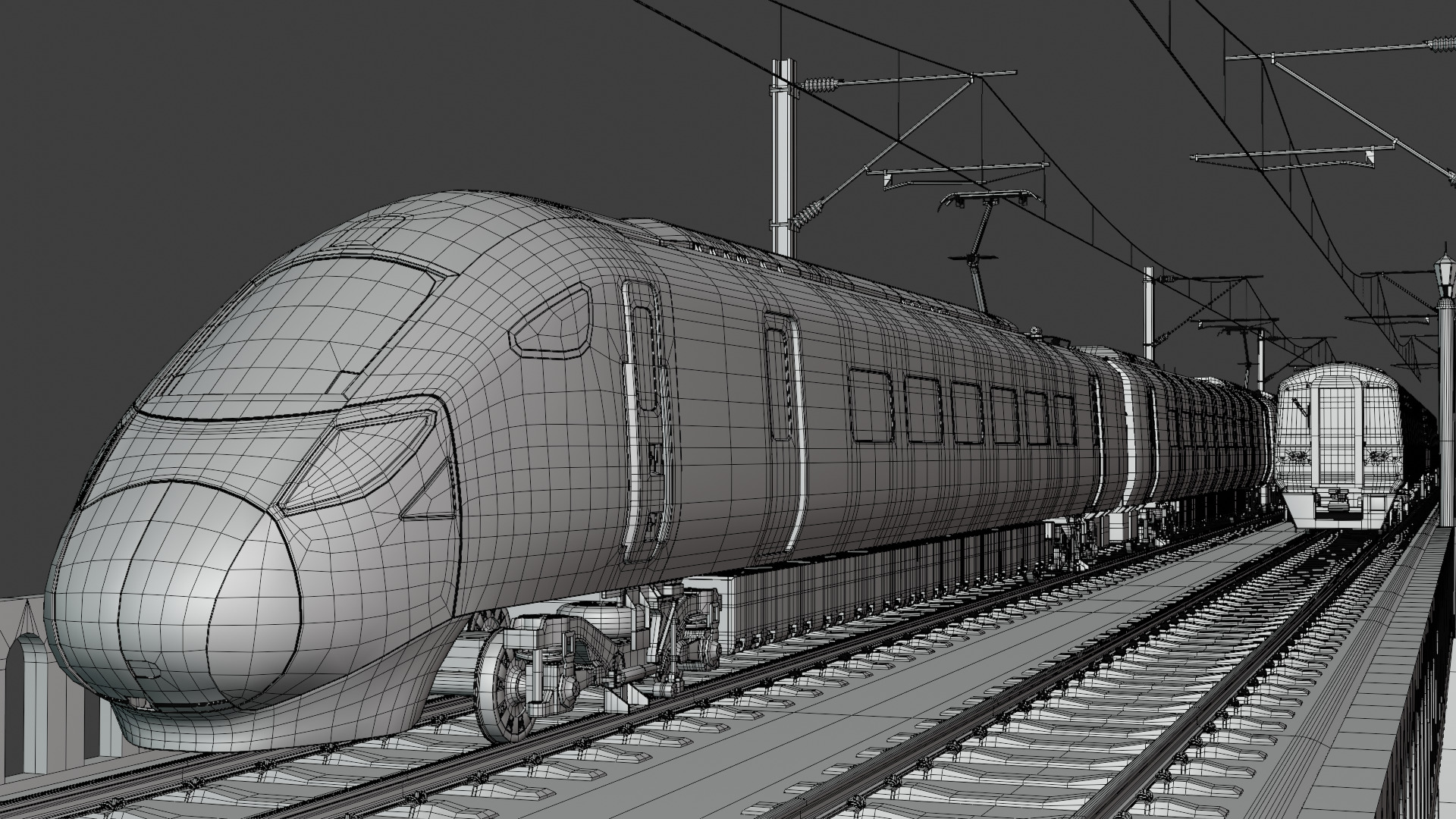 Viaduct with UK trains 3D model_5