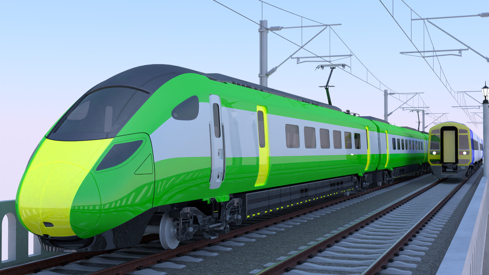 Viaduct with UK trains 3D model_4