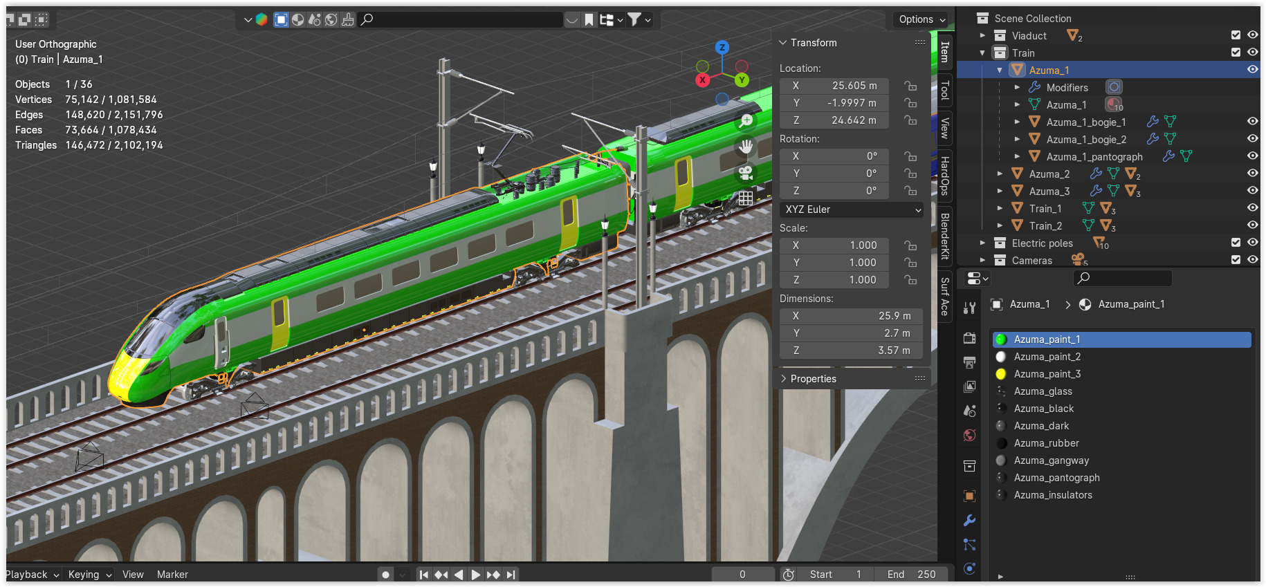 Viaduct with UK trains 3D model_15