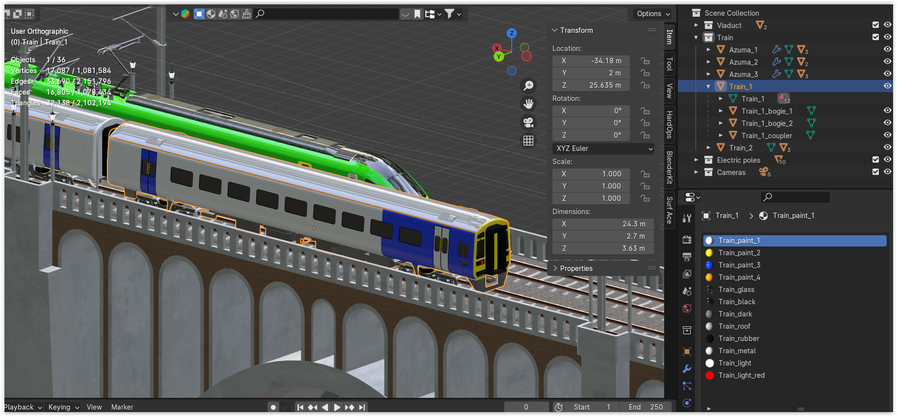 Viaduct with UK trains 3D model_14