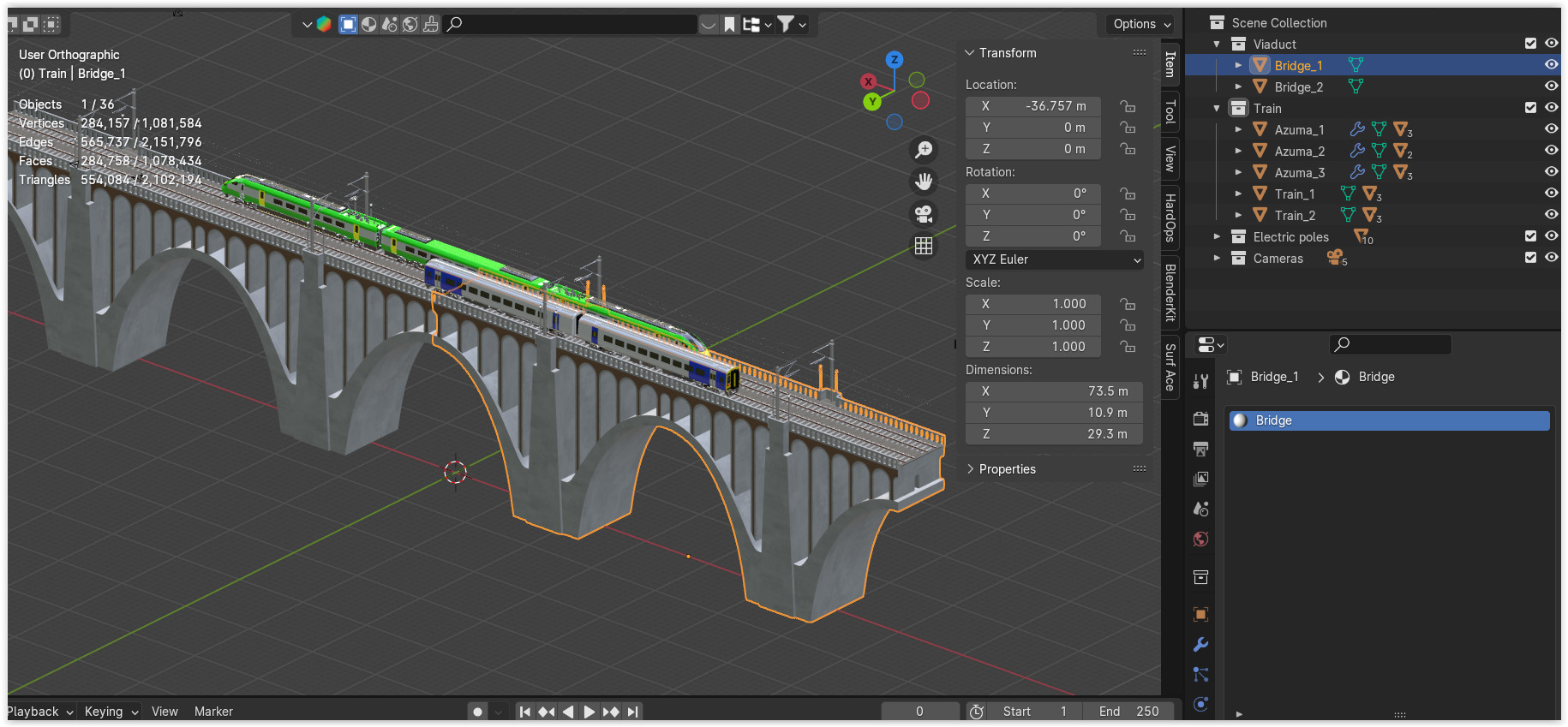 Viaduct with UK trains 3D model_13