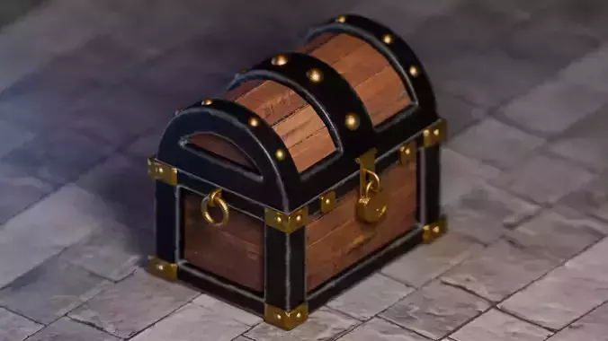 Stylized Treasure Chest  Game Ready 3D Asset