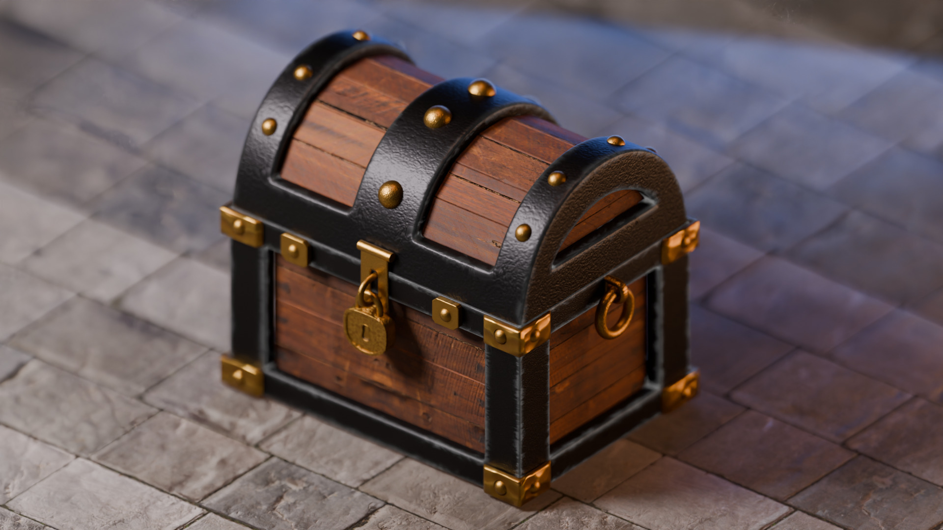 Stylized Treasure Chest  Game Ready 3D Asset Low-poly 3D model_2