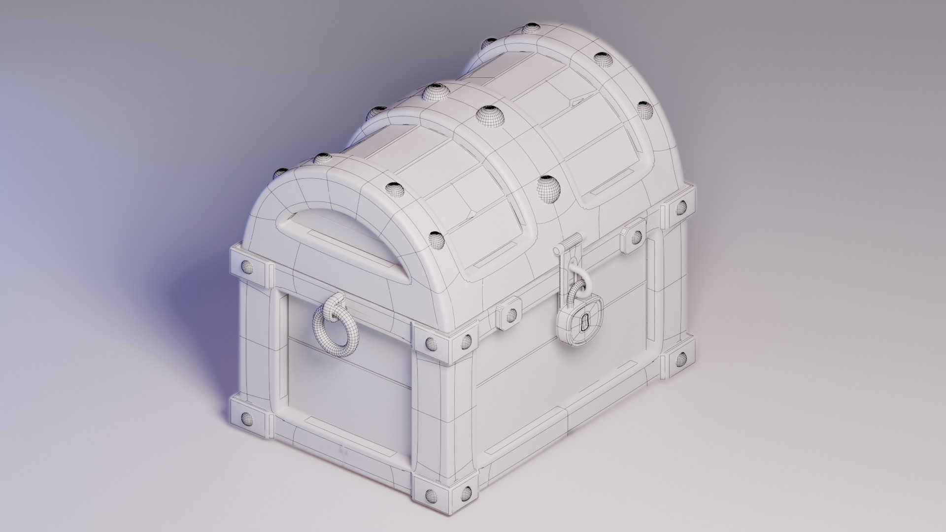 Stylized Treasure Chest  Game Ready 3D Asset Low-poly 3D model_3