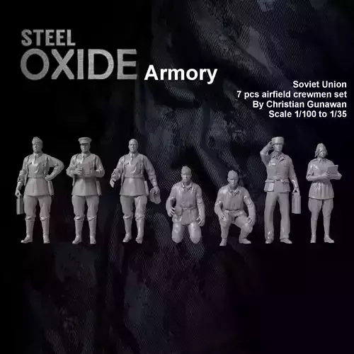 WWII Soviet Union airfield crewmen set 2 for 3D printing