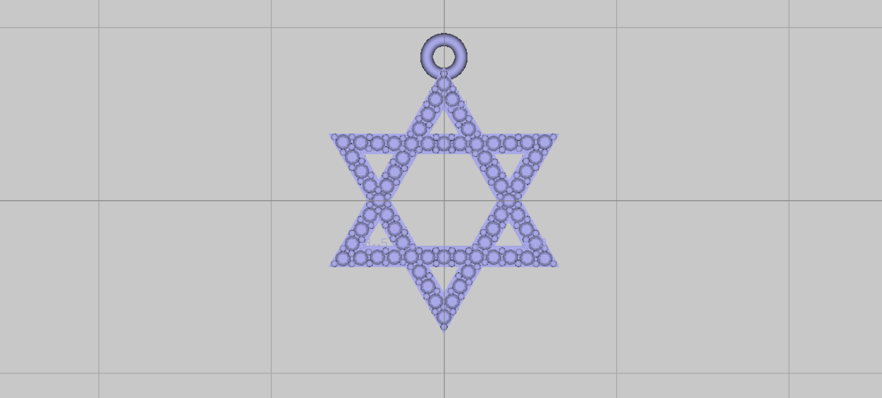 Star of David 15mm Diameter Simple With Stones 3D print model_6