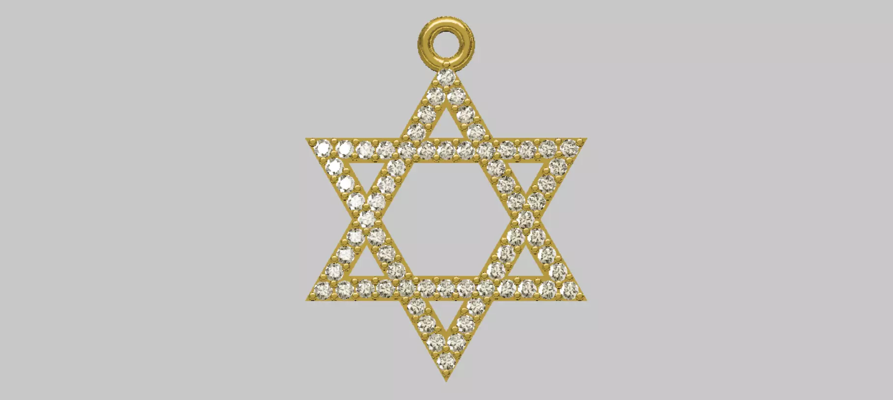 Star of David 15mm Diameter Simple With Stones 3D print model_0