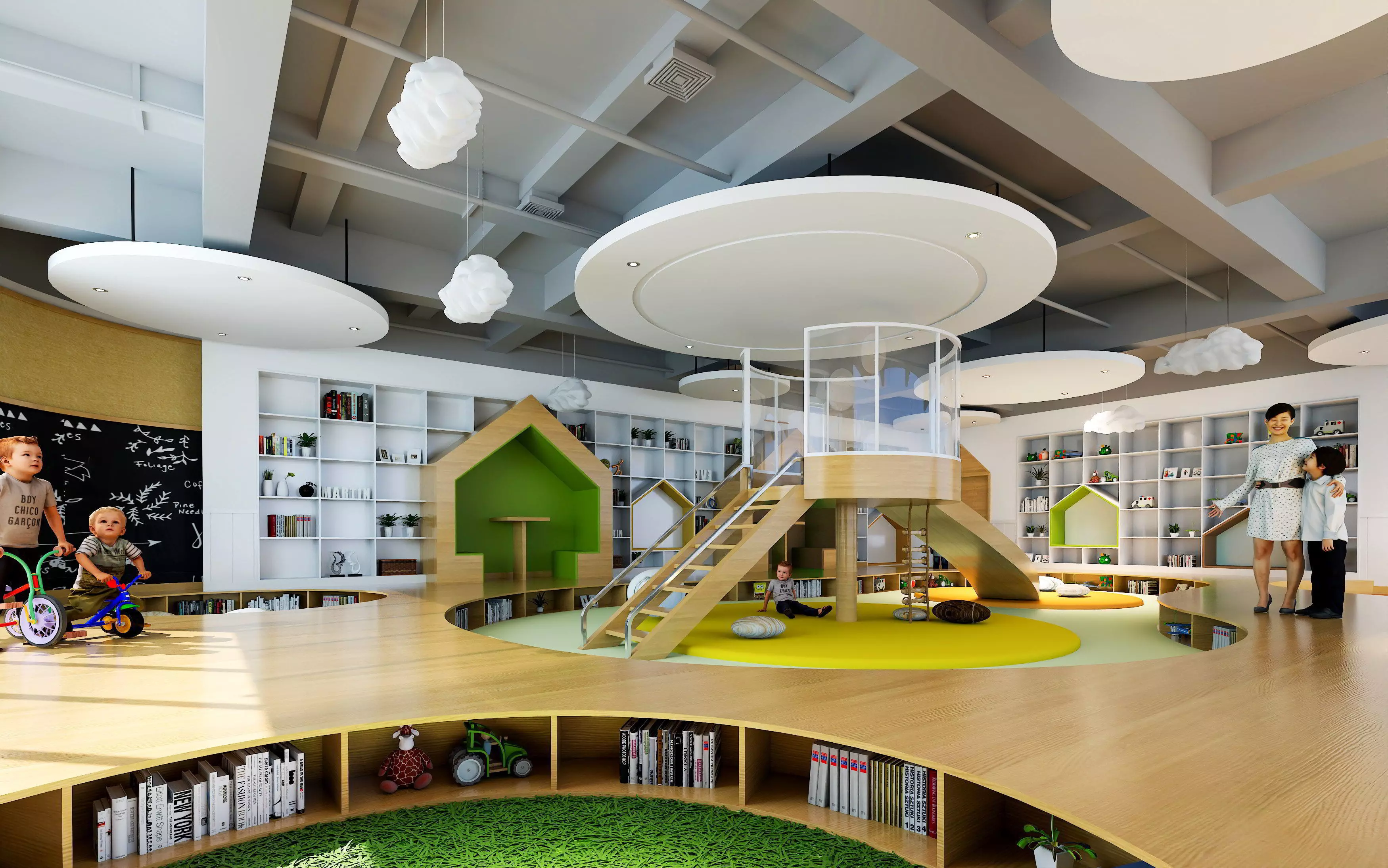 Kindergarten Activity Room - Preschool Classroom 3D Model Low-poly 3D model_0