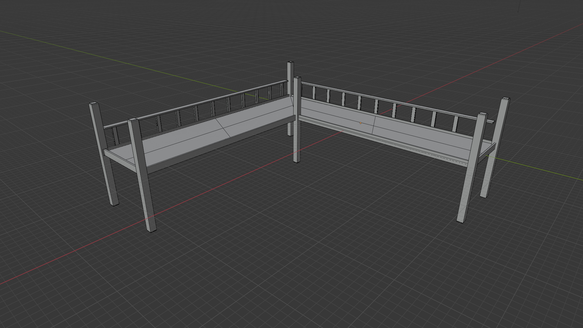 Wooden Pier Low Poly 3D model_4