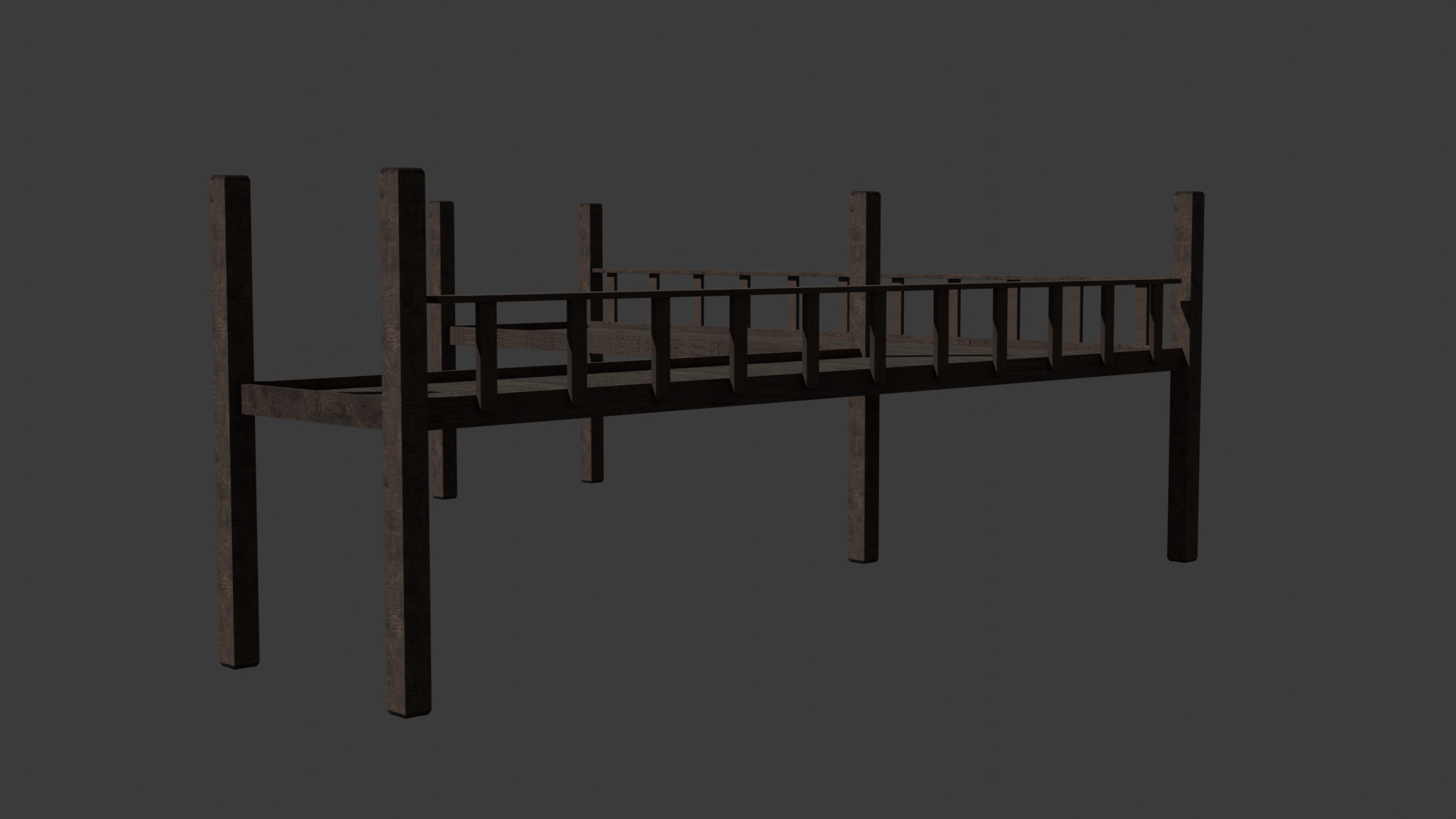 Wooden Pier Low Poly 3D model_7