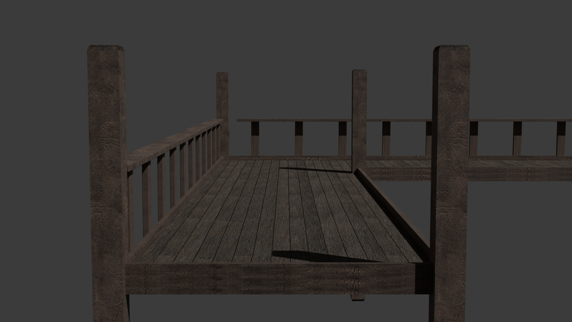 Wooden Pier Low Poly 3D model_6